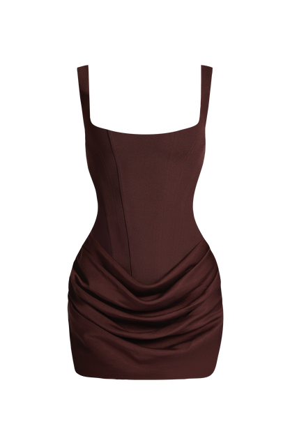Cornelia Mini Dress - Plum Brown 8