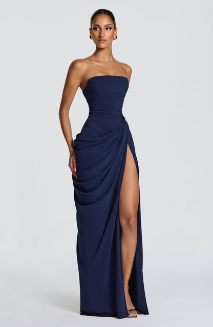 Cyra Maxi Dress - Navy 3